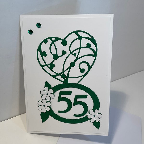 55th (Emerald) Wedding Anniversary Card