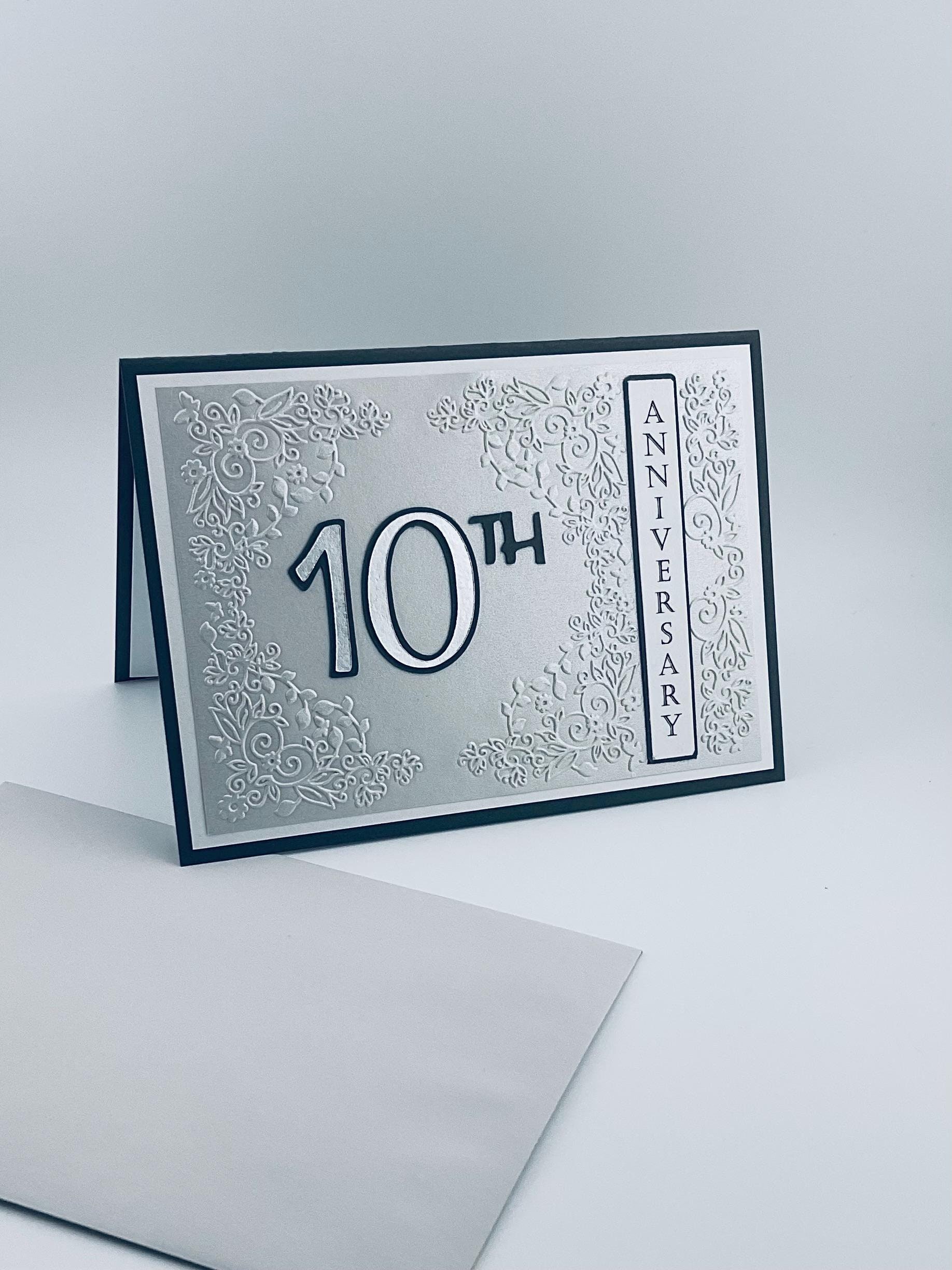 10th (tin) Wedding Anniversary Blank Card - Etsy
