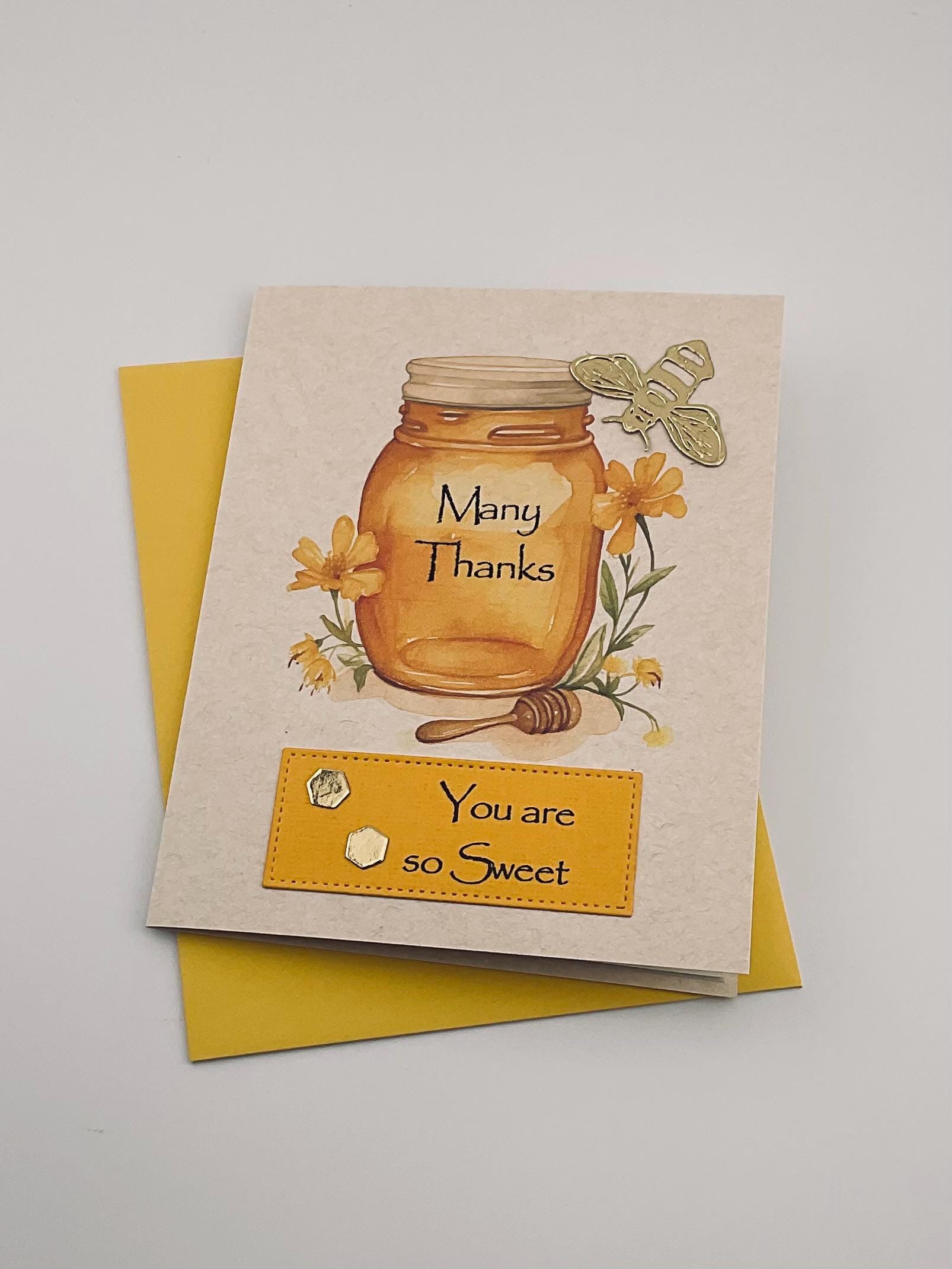 Bee Themed Blank Thank You Card