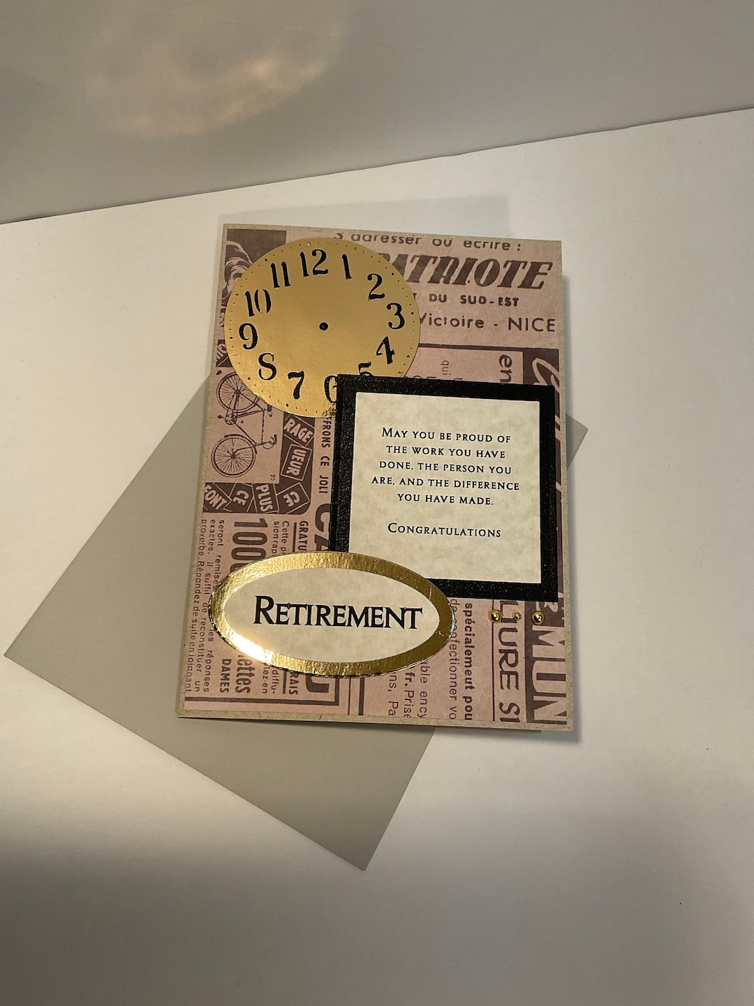Gold Watch/clock Face Retirement Card - Etsy