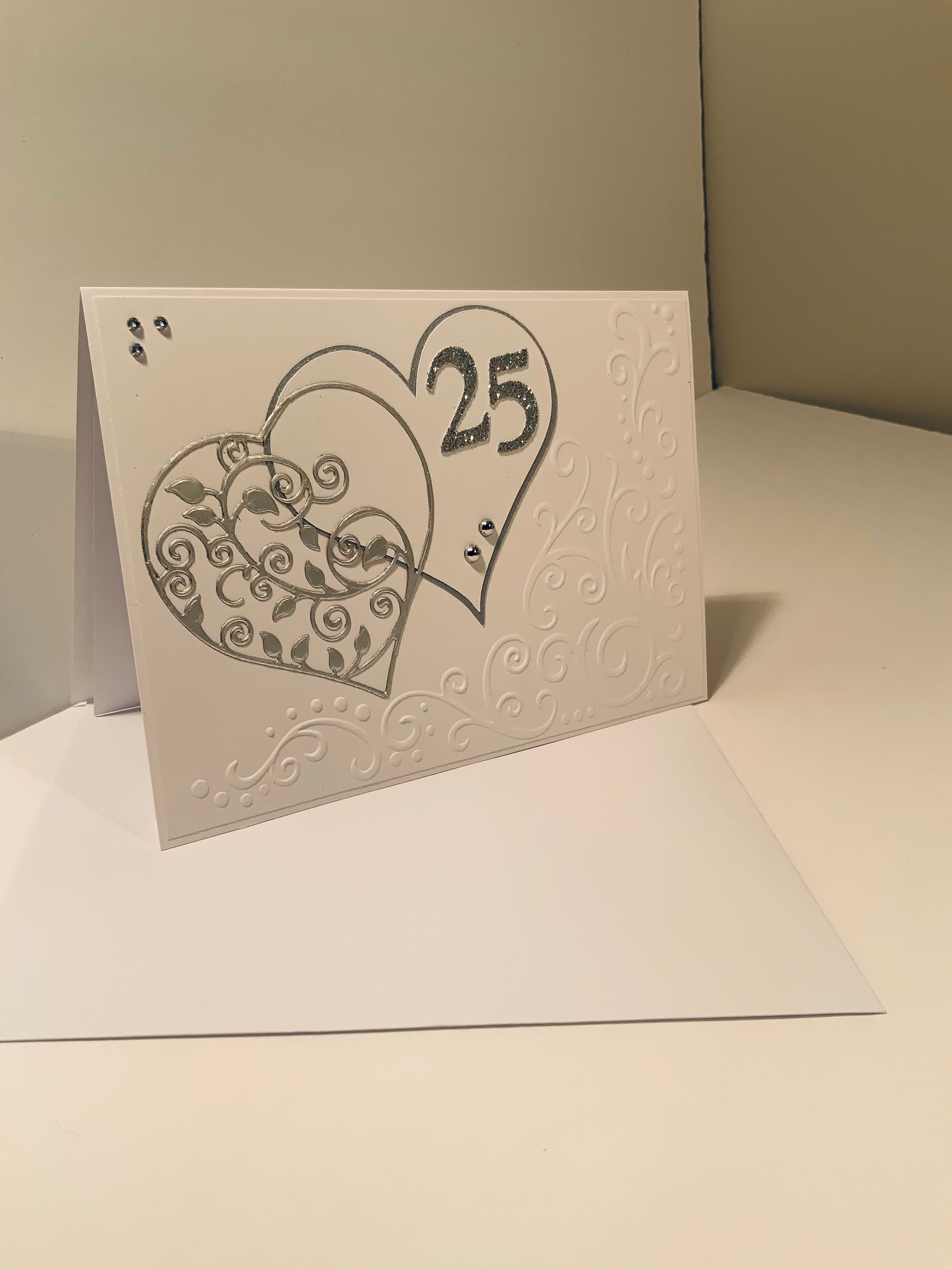 25th Wedding Anniversary Card Etsy