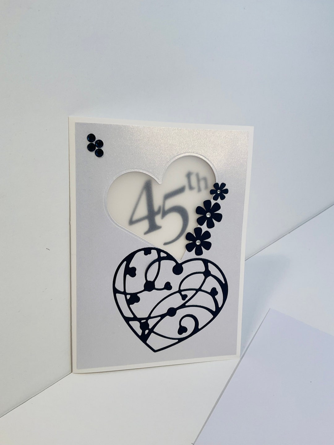 Sapphire and White 45th Wedding Anniversary Card - Etsy