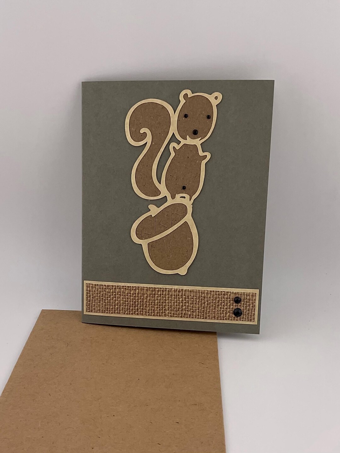 Squirrel and Acorn Blank Notecard - Etsy