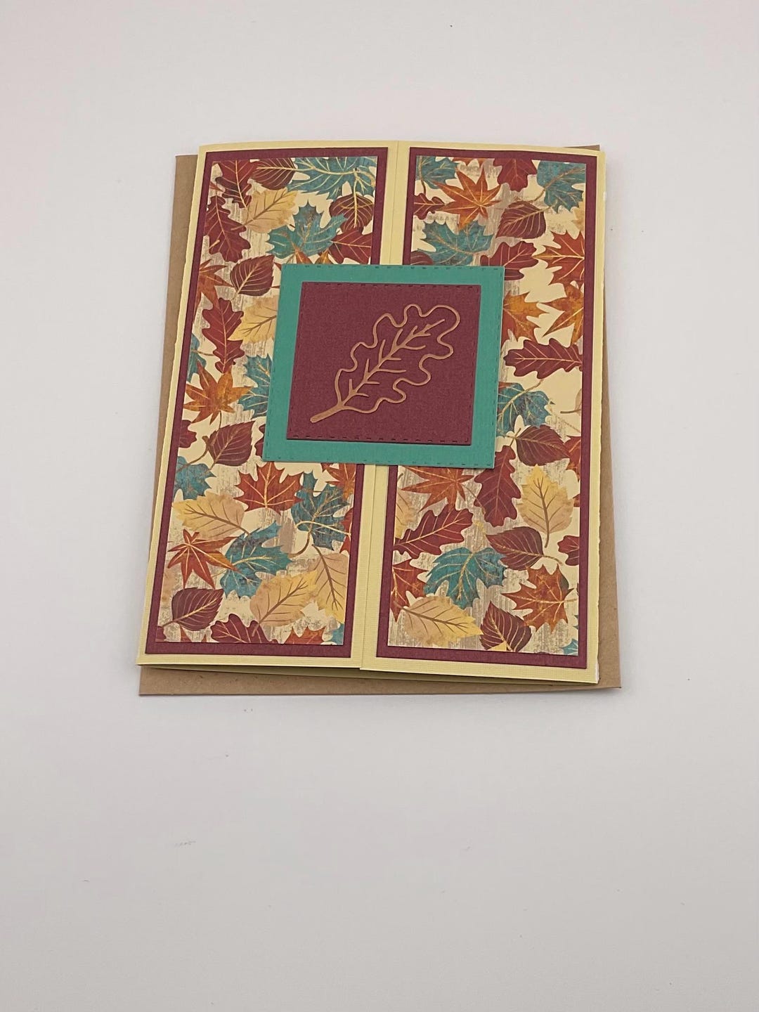 Rustic Fall Leaves Gatefold Style Thanksgiving Card - Etsy