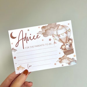 Cartes conseils baby shower thème bébé neutre futurs parents A6 cartes recyclées de haute qualité idées de jeux souvenirs