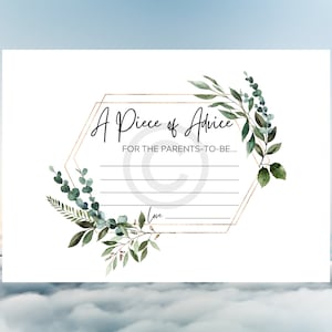 Cartões de conselhos para chá de bebê Boho Botanical Novos pais futuros A6 Ideias de jogos de cartas recicladas de alta qualidade, lembranças