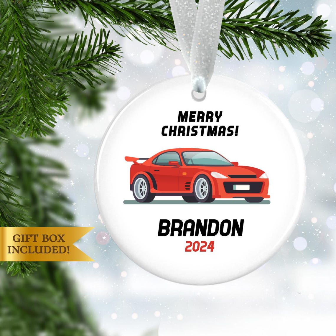 Cars Ornament, Red Cars Christmas Ornament, Red Car Christmas Ornament