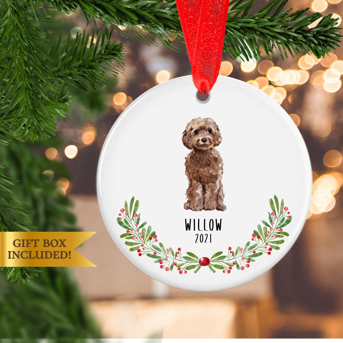 Cockapoo Ornament Custom Cockapoo Dog Christmas Ornament - Etsy