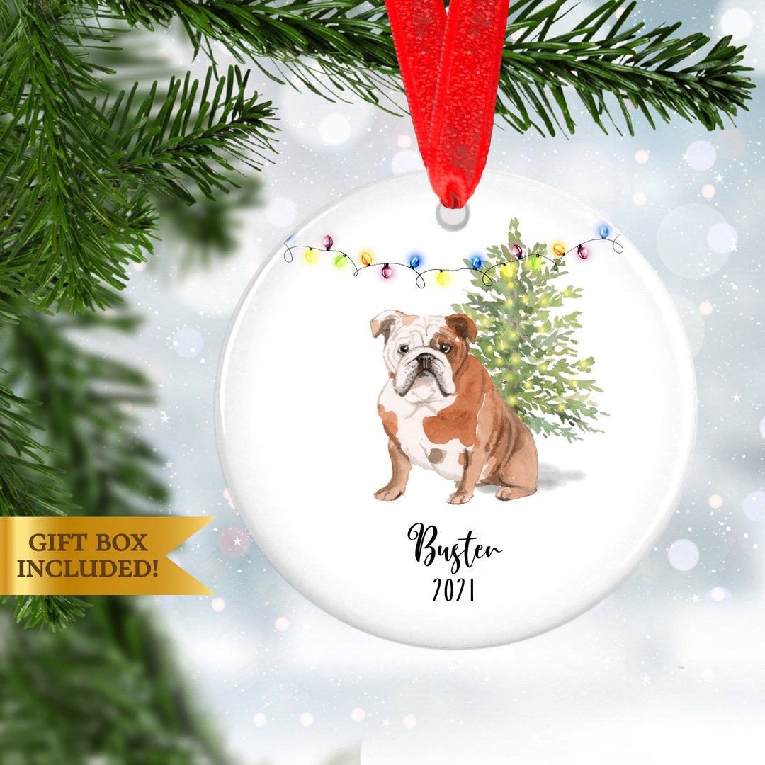 English Bulldog Christmas Ornaments 