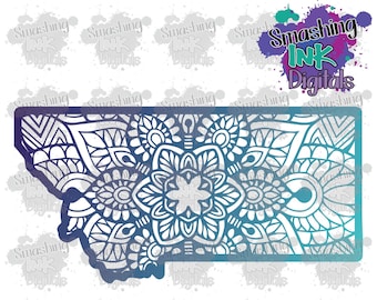 モンタナ マンダラ PNG/フルカラー昇華デザイン/デジタル クリップアート/PNG クリップアート/印刷可能なクリップアート/PDF クリップアート/印刷可能な PNG/透明 PNG