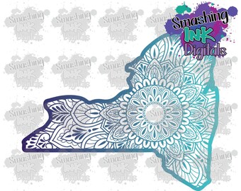 ニューヨーク マンダラ PNG/フルカラー昇華デザイン/デジタル クリップアート/PNG クリップアート/印刷可能なクリップアート/PDF クリップアート/印刷可能な PNG/透明 PNG