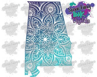 アラバマ マンダラ PNG/フルカラー昇華デザイン/デジタル クリップアート/PNG クリップアート/印刷可能なクリップアート/PDF クリップアート/印刷可能な PNG/透明 PNG