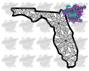 Florida State Mandala/SVG Cutting File/Dxf Cut File/Cut File for Cricut Silhouette/Eps Design File/Craft Cutting File/Transparent Png File