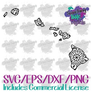 Hawaii State Mandala/SVG Cutting File/Dxf Cut File/Cut File for Cricut Silhouette/Eps Design File/Craft Cutting File/Transparent Png File