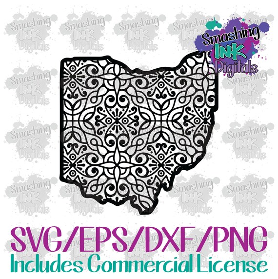 Download Ohio State Mandala Svg Cutting File Dxf Cut File Cut File For Etsy