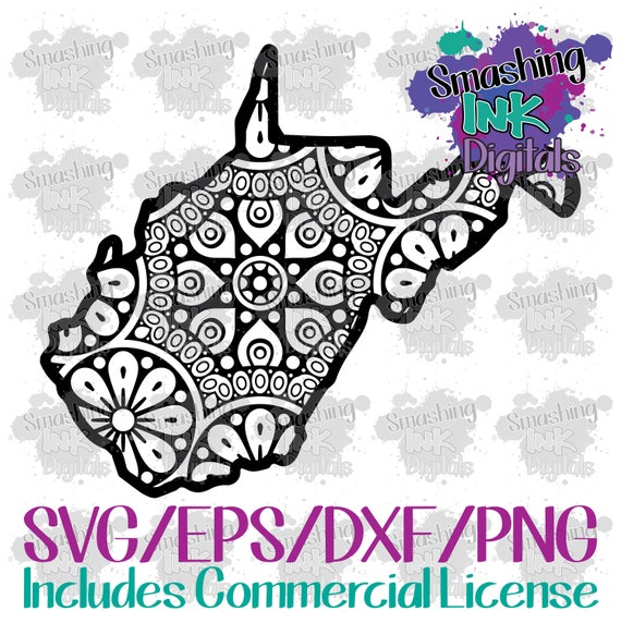 Download West Virginia State Mandala Svg Cutting File Dxf Cut File Cut Etsy