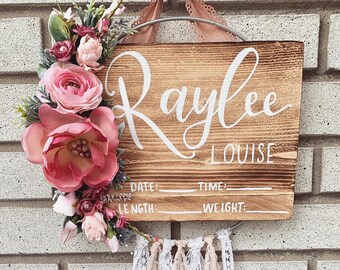 Hospital Door Sign Baby Stat Sign Chic Wreath Hospital Crib Etsy