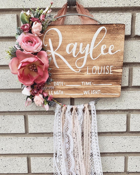 Hospital Door Sign Baby Stat Sign Chic Wreath Hospital Crib Etsy