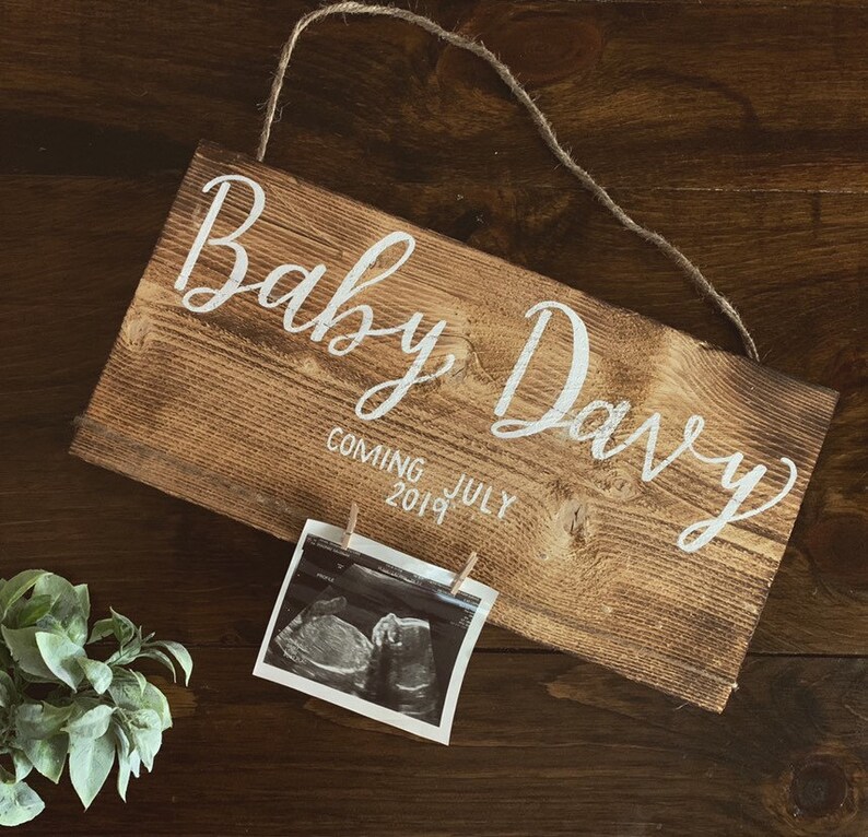 maternity shoot prop personalized baby announcement Baby Annoucement sign