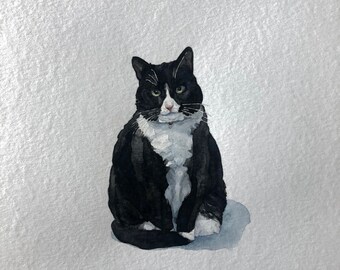 Custom Pet Portrait, Cat Painting, Animal Portrait, Orgininal Art, Pet Lover Gift, Handmade Artwork
