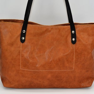 Leather Tote Bag, Leather Bag, Tote Bag, all Handmade, 100% genuine Leather. image 3