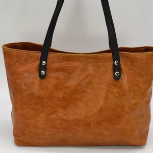 Leather Tote Bag, Leather Bag, Tote Bag, all Handmade, 100% genuine Leather. image 2