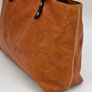 Leather Tote Bag, Leather Bag, Tote Bag, all Handmade, 100% genuine Leather. image 6