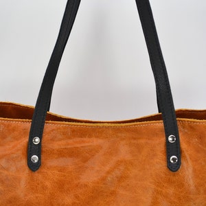 Leather Tote Bag, Leather Bag, Tote Bag, all Handmade, 100% genuine Leather. image 7