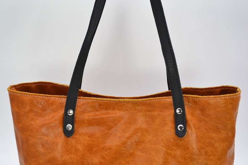 Leather Tote Bag, Leather Bag, Tote Bag, all Handmade, 100% genuine Leather. image 7