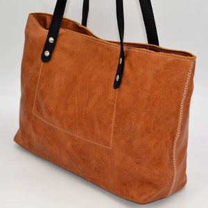 Leather Tote Bag, Leather Bag, Tote Bag, all Handmade, 100% genuine Leather. image 5