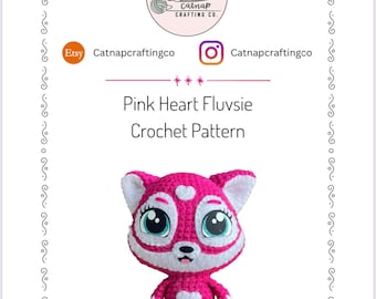 PATTERN ONLY - Pink Heart Fluvsies