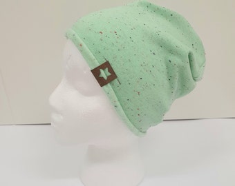 Beanie - Mütze aus Sweat grün Kindermütze