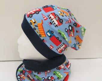Winter Beanie - Children's hat lined vehicles