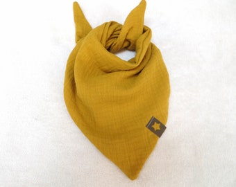 Muslin neck scarf curry triangular scarf muslin scarf baby neck scarf