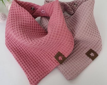 Neckerchief baby pink waffle pique waffle cloth triangular cloth waffle baby neckerchief