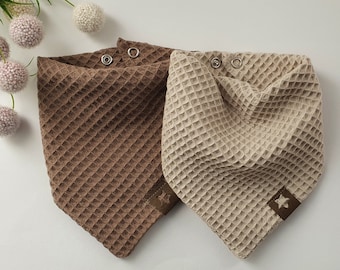 Baby scarf beige waffle pique waffle scarf triangular scarf waffle baby scarf