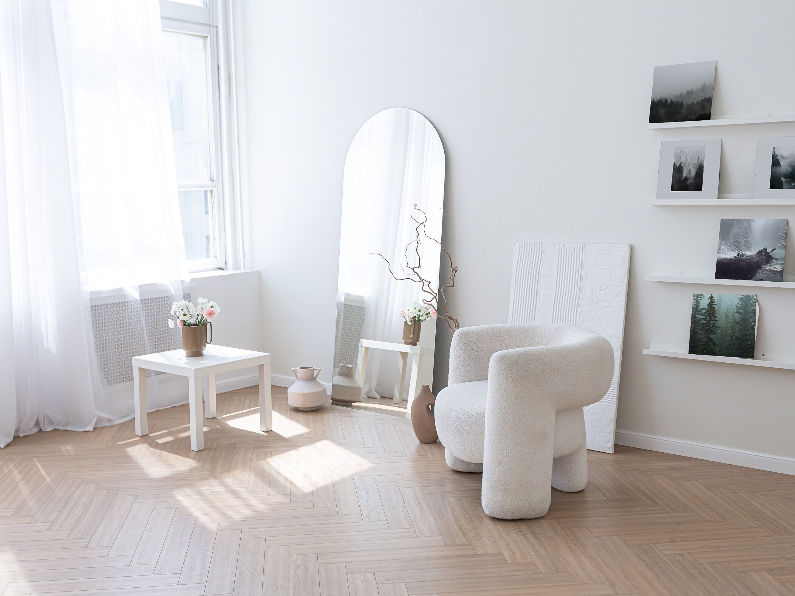 Fulllength Arch Leaner Mirror Frameless Home Mirror Bedroom Etsy