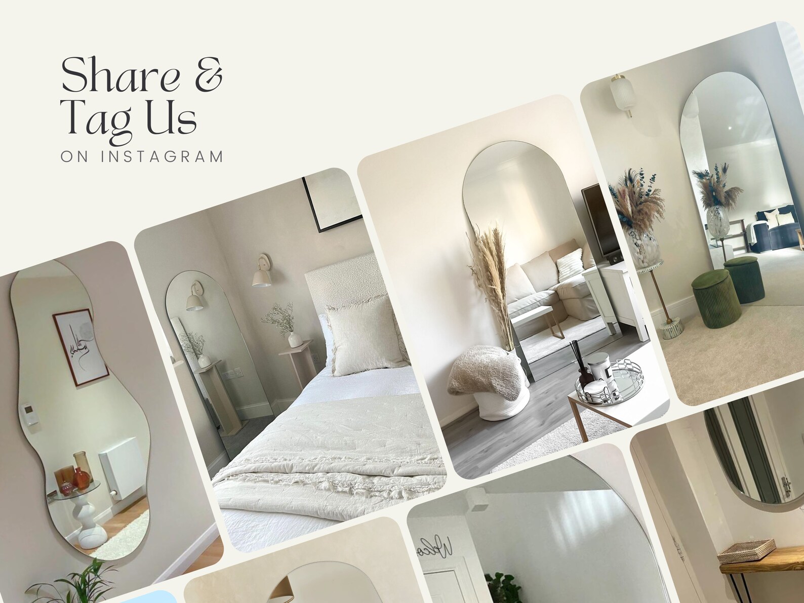 Fulllength Arch Leaner Mirror Frameless Home Mirror Bedroom Etsy