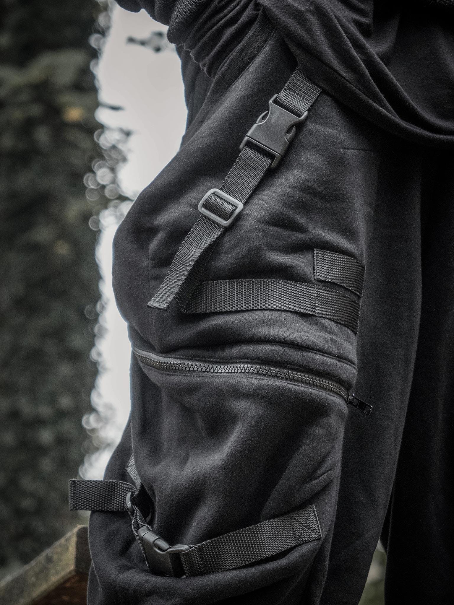 Zye Men's Utility Cargo Pants, Techwear Drop Crotch Joggers