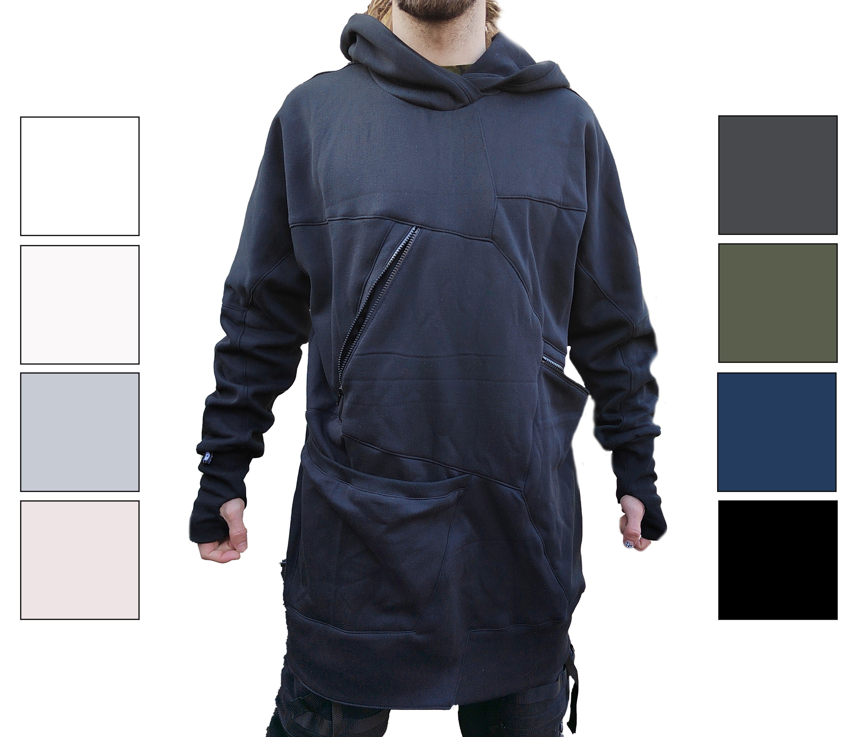 full zip hoodie with thumb holes