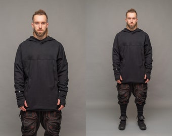 Titan: 500 g/m² zware French terry loopback-hoodie met robuust, stevig garen. Oversized model met voorvak en duimgaten