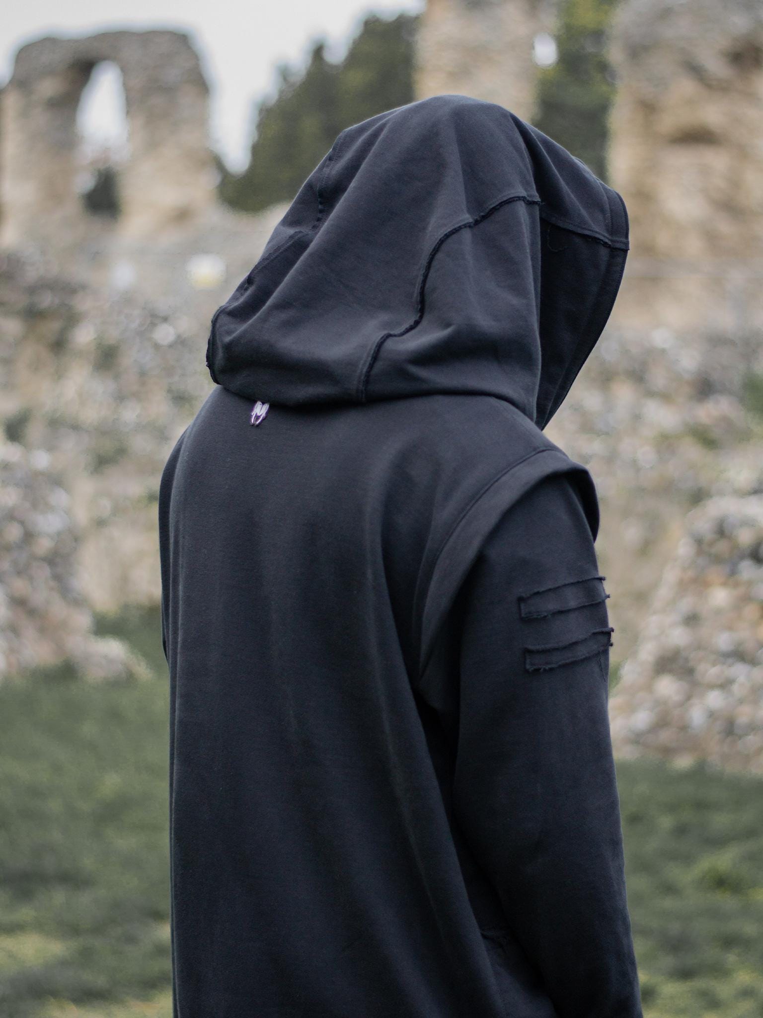 Arakion Men's Asymmetric Zip up Hoodie With Thumbholes, Avant