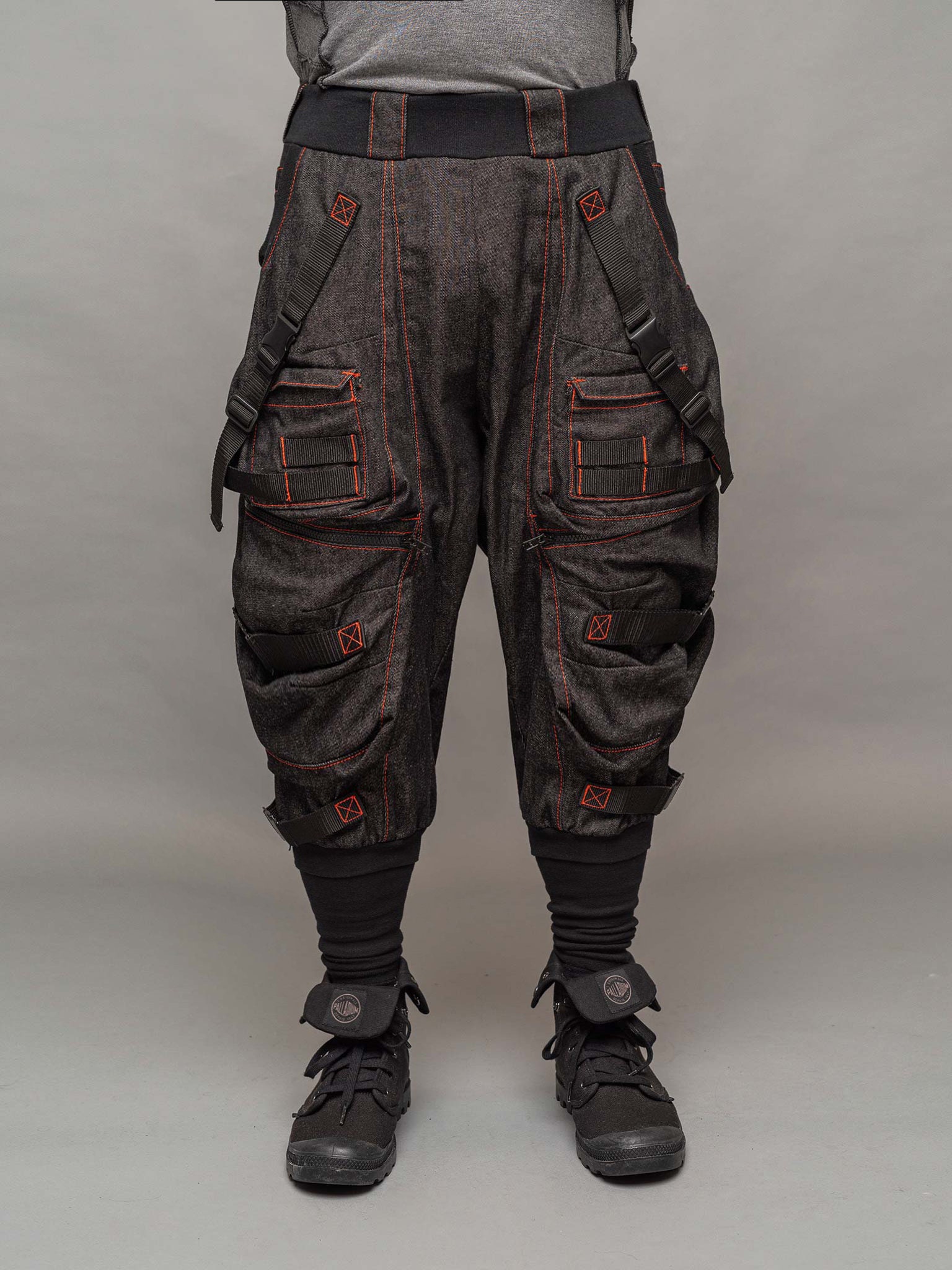 KRAKEN - Denim Cargo Pants Trousers, Durable Avant Garde