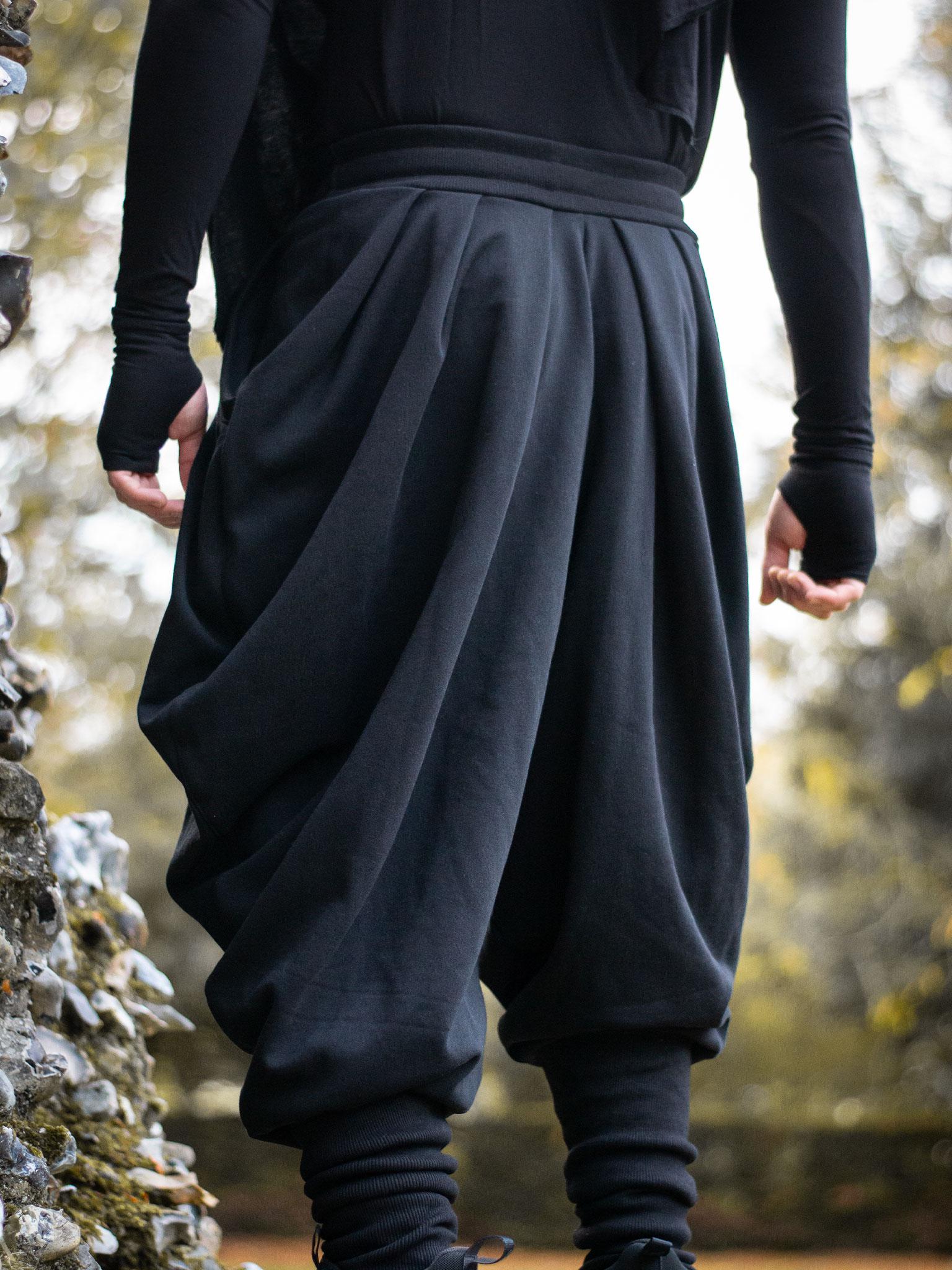 Hattori Men's Ninja Pants, Drop Crotch Avant Garde Harem Trousers