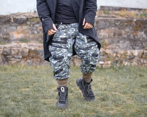 Stealth - Mens Denim Cargo Pants Trousers, Army Camo Glitch Stealth - Mens Denim Cargo Pants Trousers, Army Camo Glitch