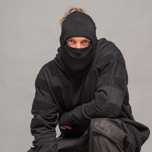 Gorgon Black Balaclava for Long Hair or Dreadlocks, Bamboo