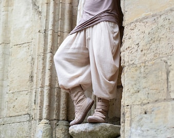 Hattori Men's Muslin Ninja Pants, Drop Crotch Avant Garde Harem