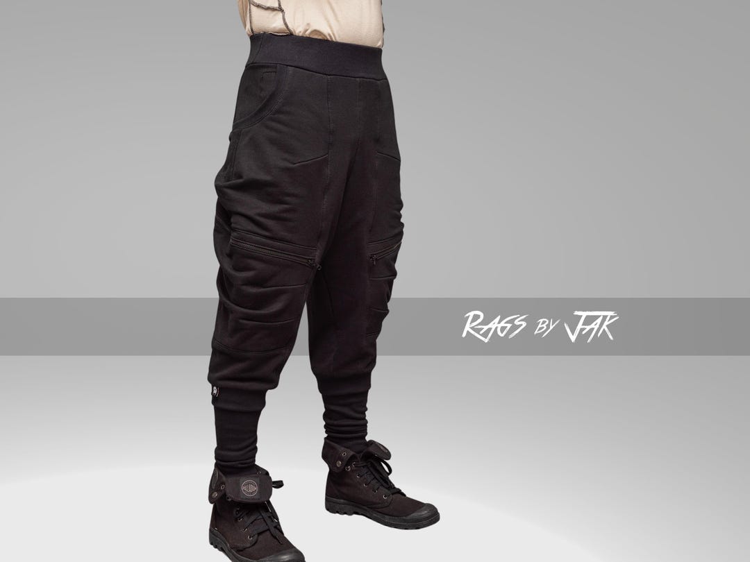 Nomad Mens Drop Crotch Cotton Cargo Joggers: Avant Garde