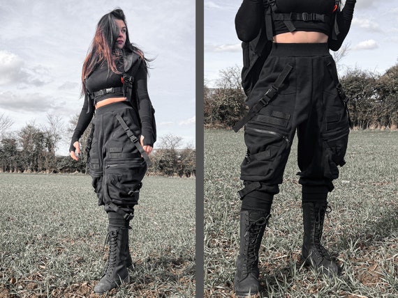 Buy Relaxed Fit Techwear Women Joggers With Adjustable Buckles and