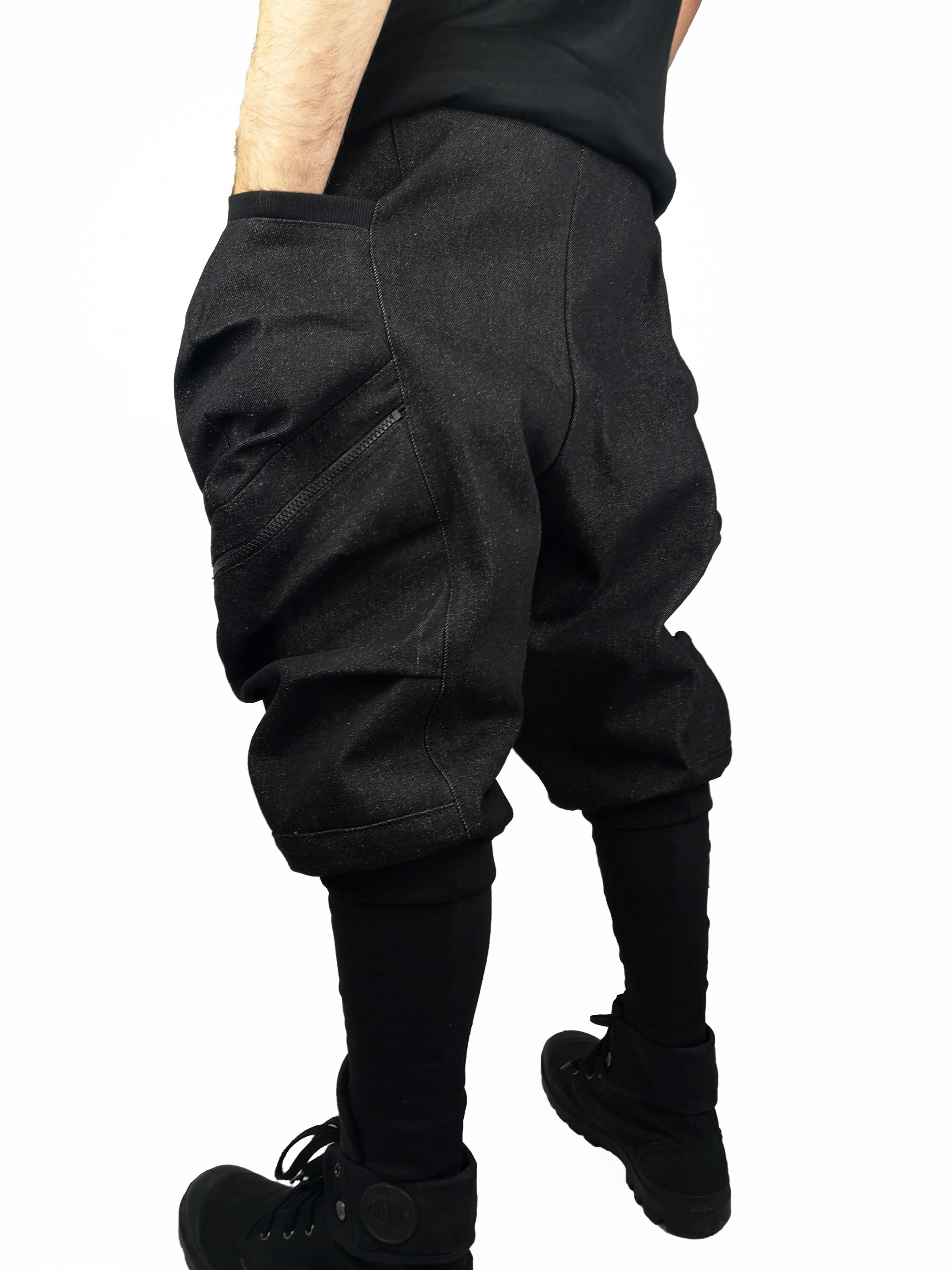 DENIM model 1.0 Bespoke Mens Techwear Pants Dropped Crotch | Etsy